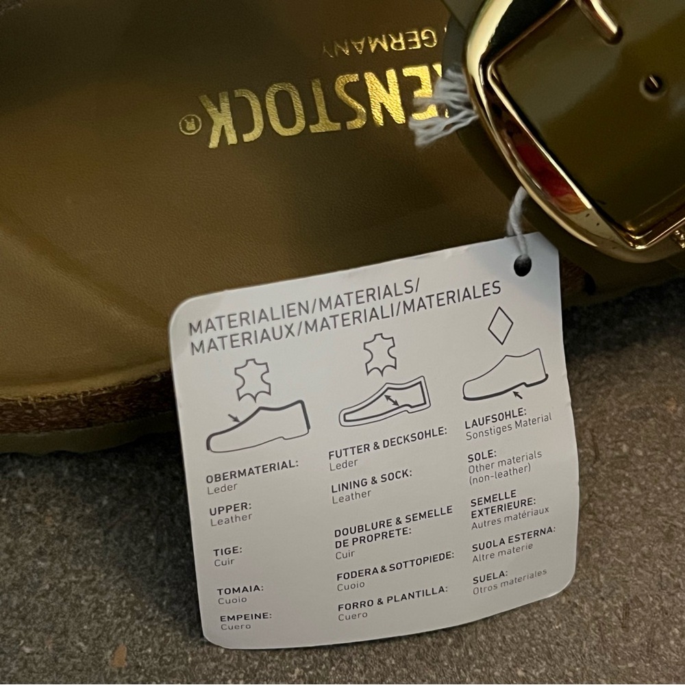 ⚡️Birkenstock Gilzeh Big Buckle High Shine Leather Sandals in Mud Green,38EU,NWT - Picture 15 of 17